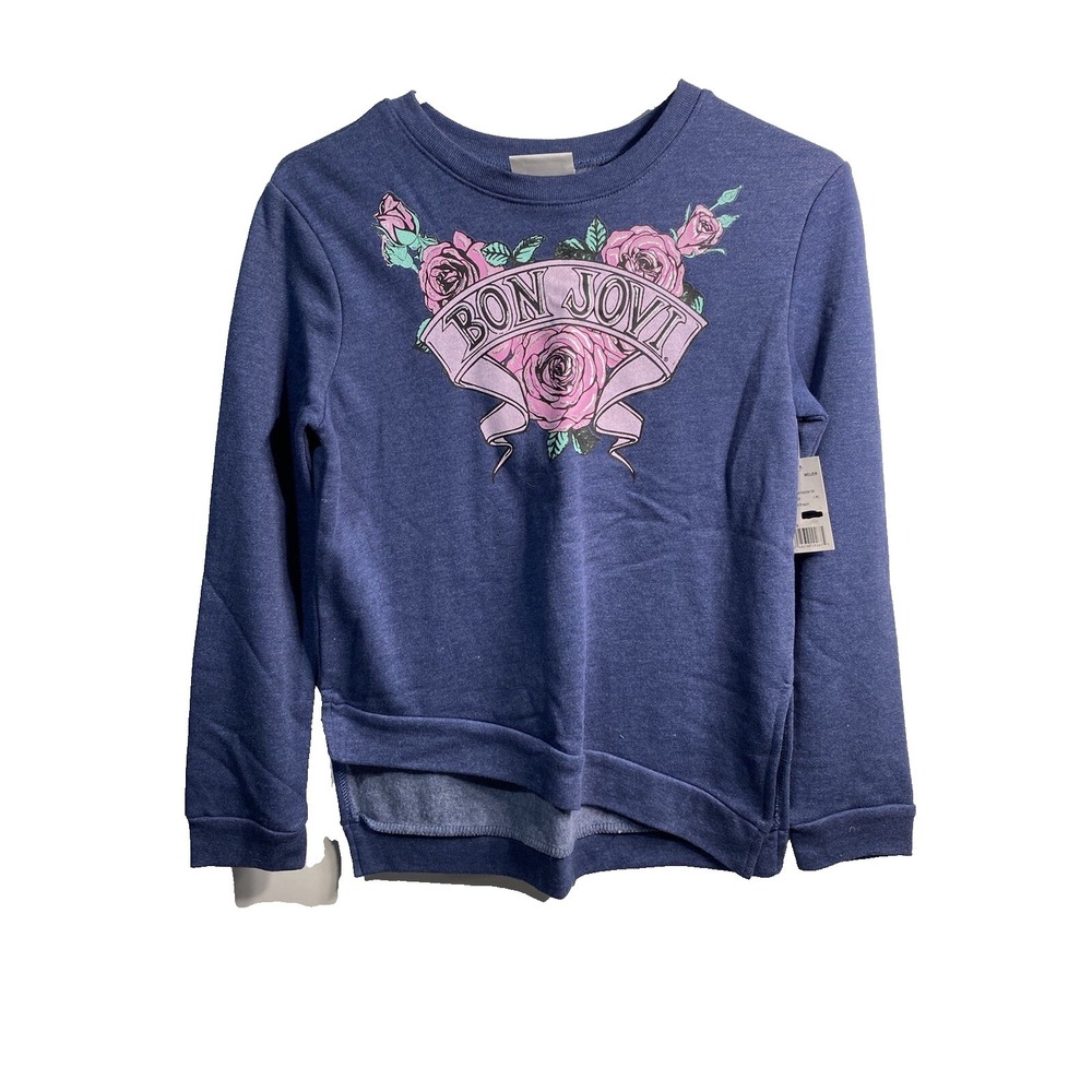 BON JOVI girls long sleeve sweat shirt pullover sweater size large 14